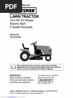 Craftsman Mower 18.0 HP 917272751 - Owners - Manual