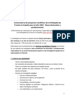 Convocatoria Becas Doctorales y Postdoctorales Embajada de Francia en Espana