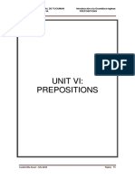 UNIT VI Prepositions