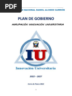 (V) Plan de Gobierno Innovacion Universitaria Undac 2022