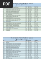 The University of Akron Academic Calendar: Graduate/Undergraduate