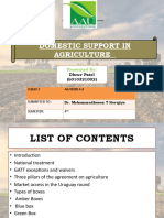 Domestic Support in Agriculture: Presented by