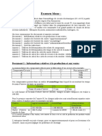 Examen Blanc:: Document 1: Informations Relatives À La Production Et Aux Ventes