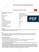 Online Gramin Dak Sevak Engagement: Department of Posts - India