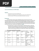 Lab 2.3.6 OSI Model and TCP/IP Model: Objective