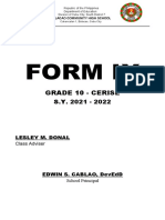 Form Ix: Grade 10 - Cerise