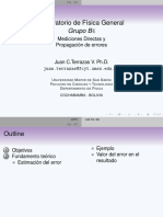 Medidas Directas y Progranacion de Errores Propagación de Errores TERRAZAS LAB.