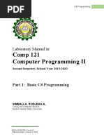 Comp 121 Computer Programming II: Laboratory Manual in