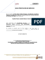 Constancia Prestación de Servicio Coordinador