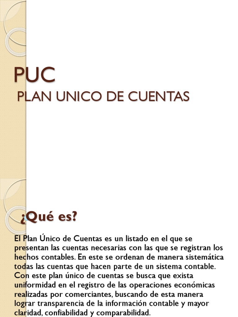 Plan Unico de Cuentas | PDF | Contabilidad | Business