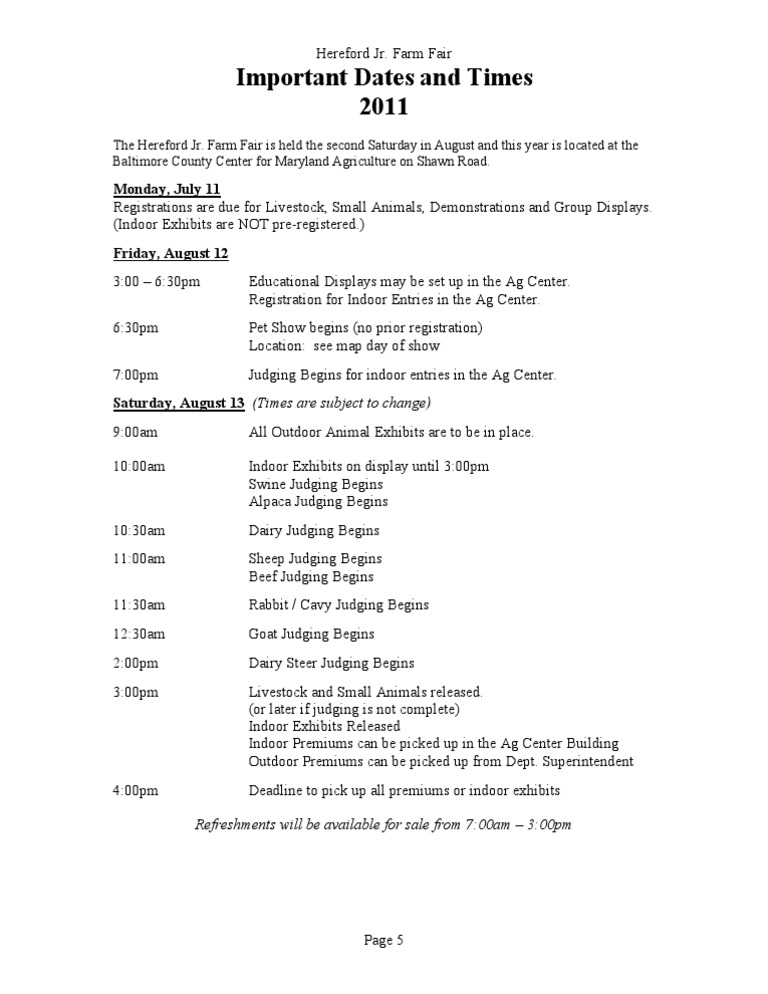 05 Dates and Times 2011 | PDF