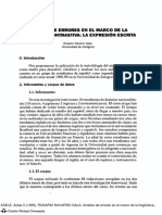 Analisis Del Error en El Marco de La Linguistica Contrastiva