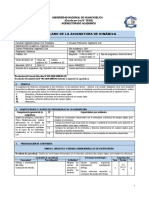 Sílabo de La Asignatura de Dinámica