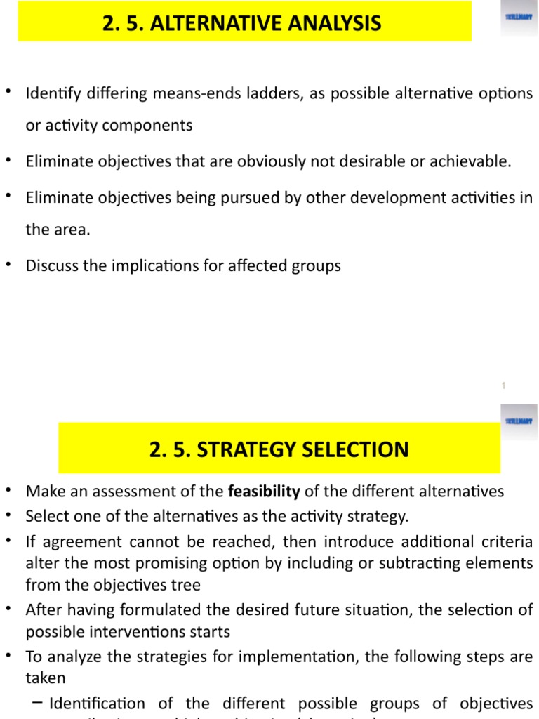 Alternative Analysis for Strategy Selection | PDF