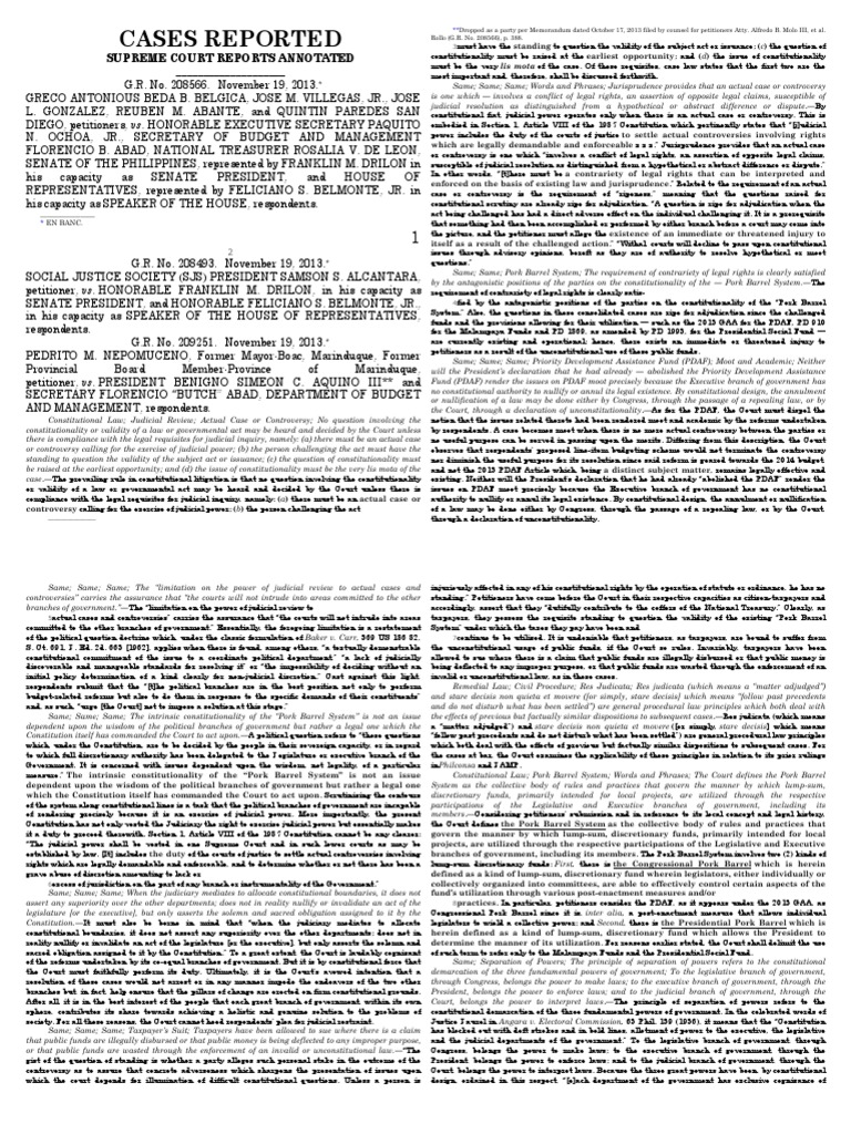 Belgica v executive secretary gr no 208566 november 19 2013 pdf