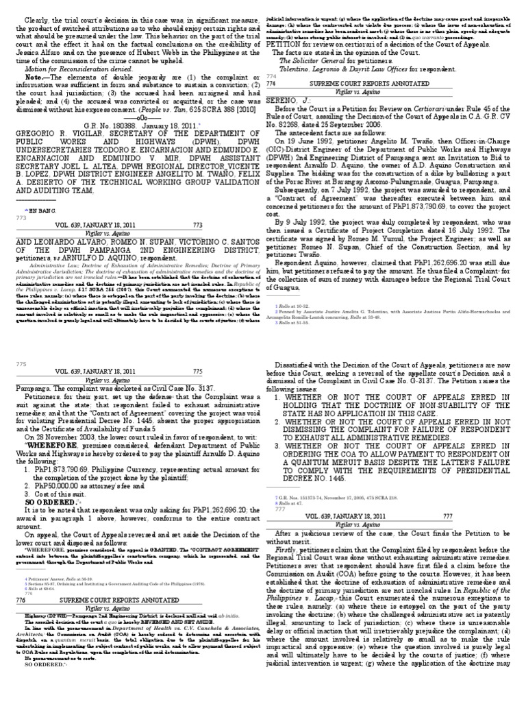 The Doctrine of Exhaustion of Administrative Remedies Exceptions and