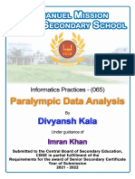 Class 12 Informatic Practices Investigatory Project On Paralympic Data Analysis