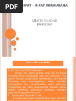 2. Sifat - sifat wirausaha