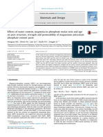 Effects of Water Content, Magnesia-To-Phosphate Molar Ratio and