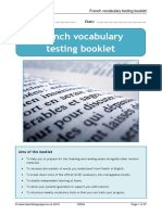 French Vocabulary Testing Booklet