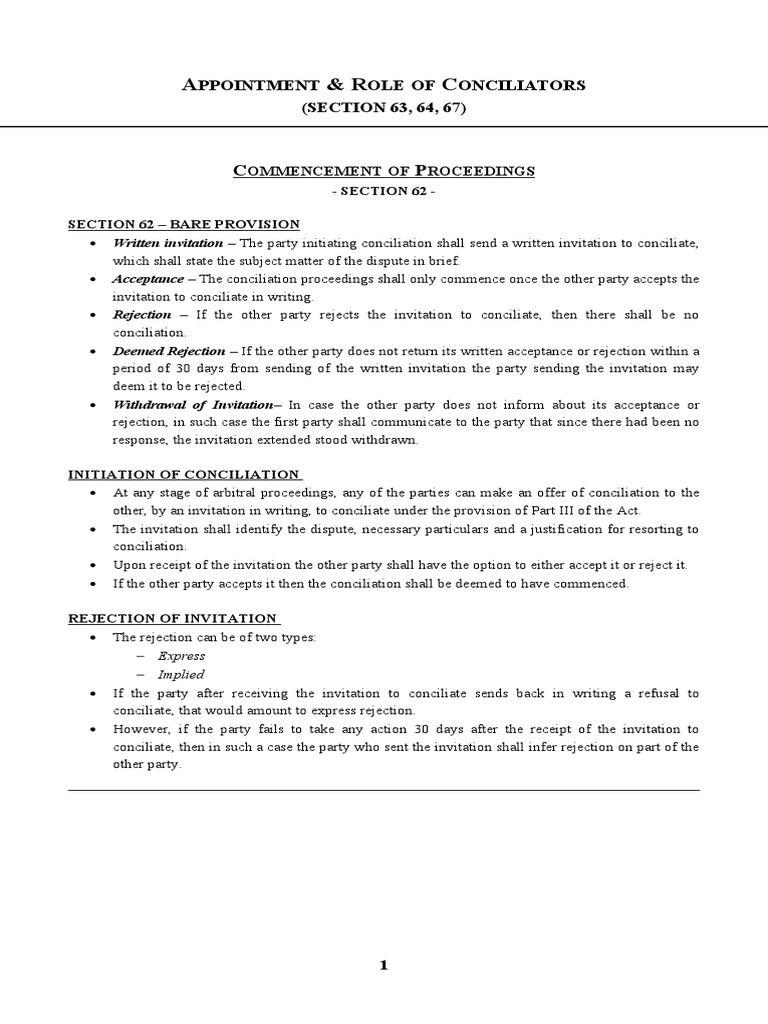 Conciliation Process: Appointment & Roles | PDF | Justice | Crime ...