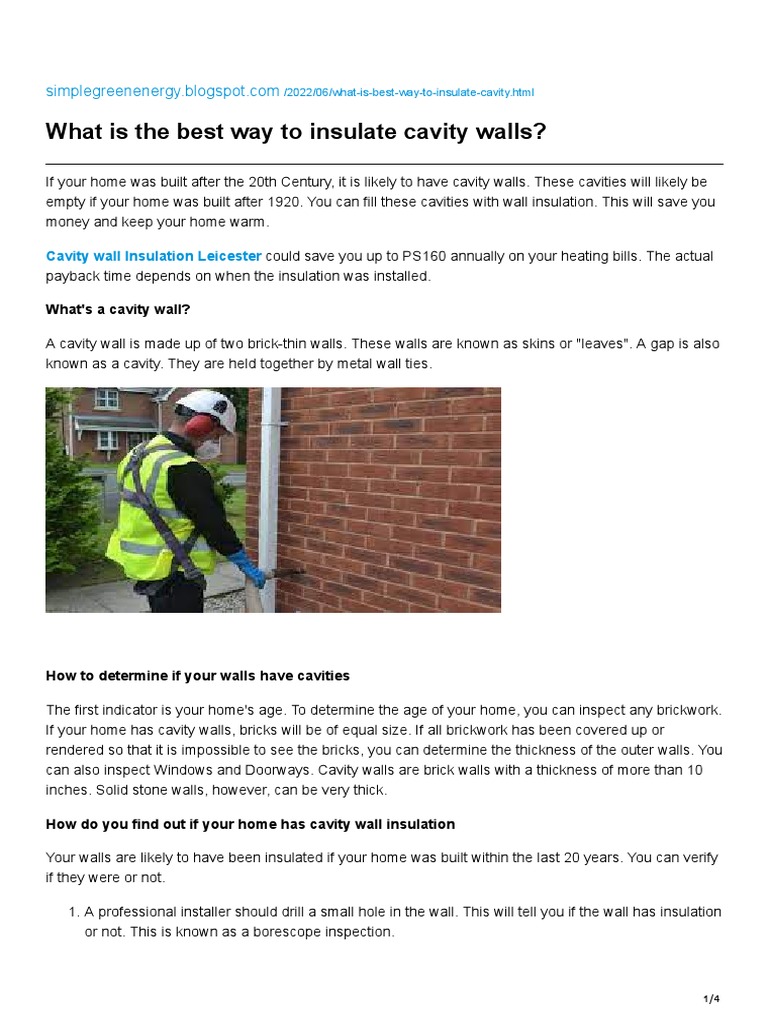 Best Cavity Wall Insulation Guide | PDF | Building Insulation | Wall