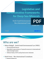 Legislative and Administrative Frameworks For Deep Sea Minerals