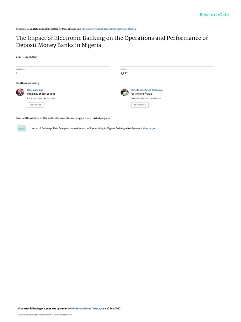 The Impact of Electronic Banking | PDF | Attitude (Psychology) | Banks