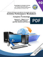 Activity Performance Worksheet: Computer Technology