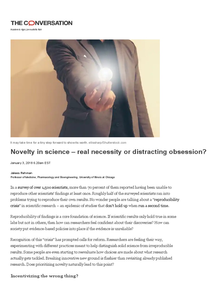 Novelty in Science Real Necessity or Distracting Obsession PDF