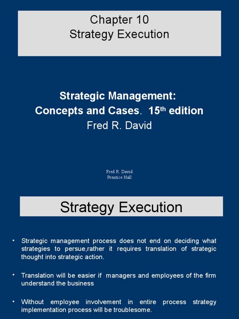 Chapter 10 STRATEGY Execution | PDF | Strategic Management ...