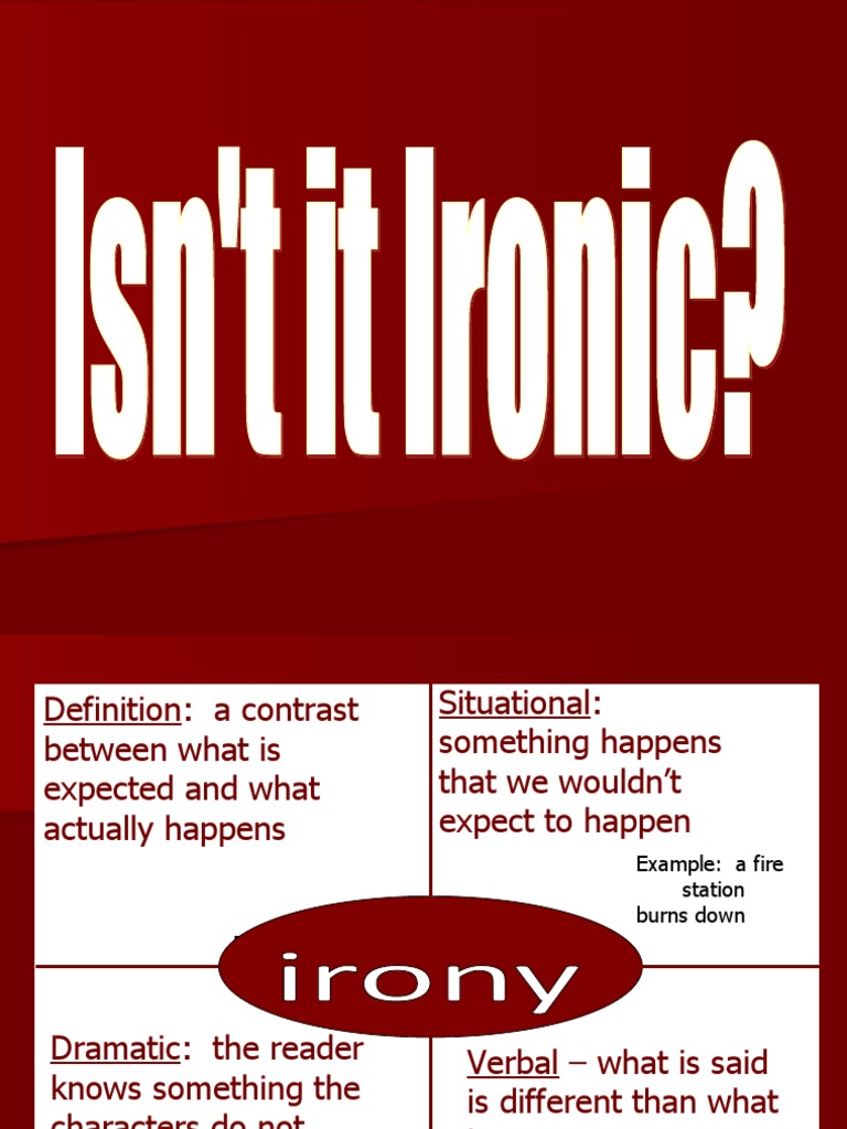 Irony Introduction - Presentation \u0026 Assignment Verbal Dramatic Situati –  Presto Plans, image size:768x1024