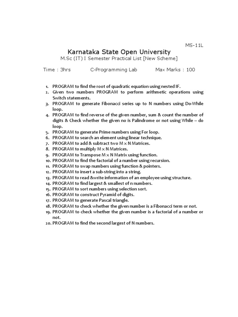 Karnataka State Open University | PDF | Java (Programming Language ...