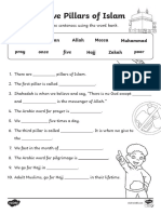 The Five Pillars of Islam Fill in The Blanks Worksheet - Ver - 1