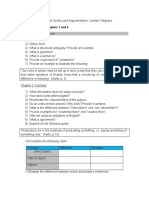 Questionnaire On Chapters 1 and 2: Gramática Inglesa 1 Cátedra Ravelo