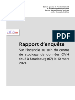 Rapport du BEA-RI sur l'incendie d'OVHcloud Strasbourg du 10 mars 2021