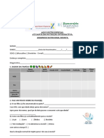 2021 Ficha de Anamnese Nutricional Infantil Especial Particular