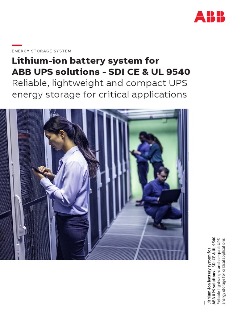 Lithium-Ion Battery System For ABB UPS Solutions - SDI CE & UL 9540 ...