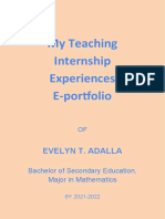 EVELYN T. ADALLA My Teaching Internship Experiences E Portfolio