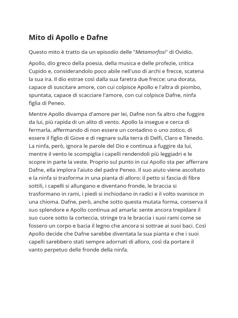 Mito Apollo e Dafne PDF