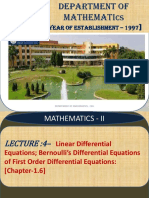 Year of Establishment - 1997: Department of Mathematics, Cgu