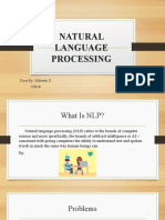 Natural Language Processing: Done By: Nitheesh D Cse-B