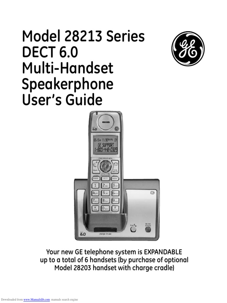 GE DECT 6 28213 Series Phone Manual PDF Telephone Radio