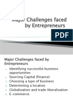 Major Challenges Faced by Entrepreneurs
