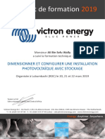 Certificat de formation Victron Energy 2019 - Ali Bin Sefu Wally