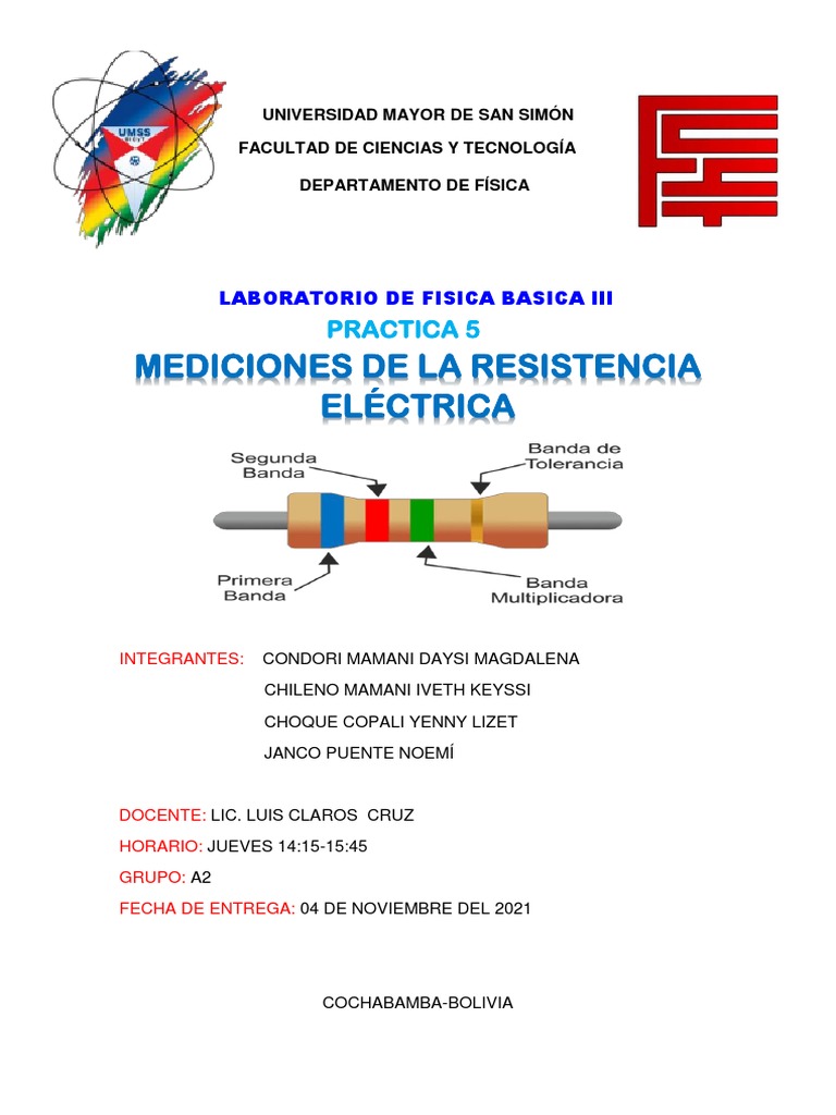 Medición de Resistencia Eléctrica | PDF | Resistencia Eléctrica y ...