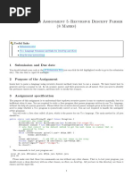 Comp 2140: Lab Assignment 5-Recursive Descent Parser (8 Marks)