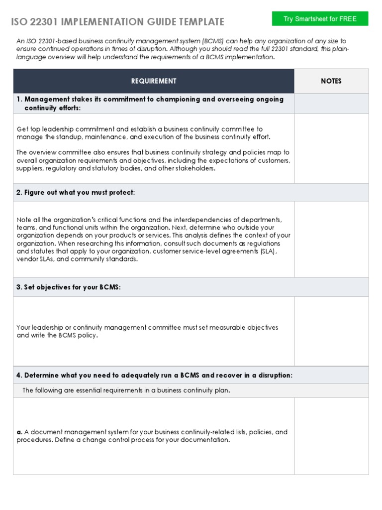 ISO 22301 Business Continuity Template | PDF | Disaster Recovery | Business