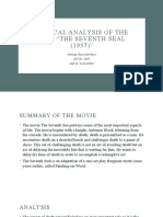 Critical Analysis of The Film "The Seventh Seal (1957) ": Annangi Surya Kartikeya Roll No: A053 SAP ID: 8101200093