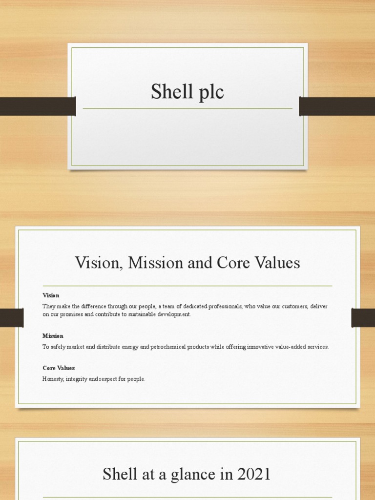 Shell plc: Vision, Mission & Values | PDF